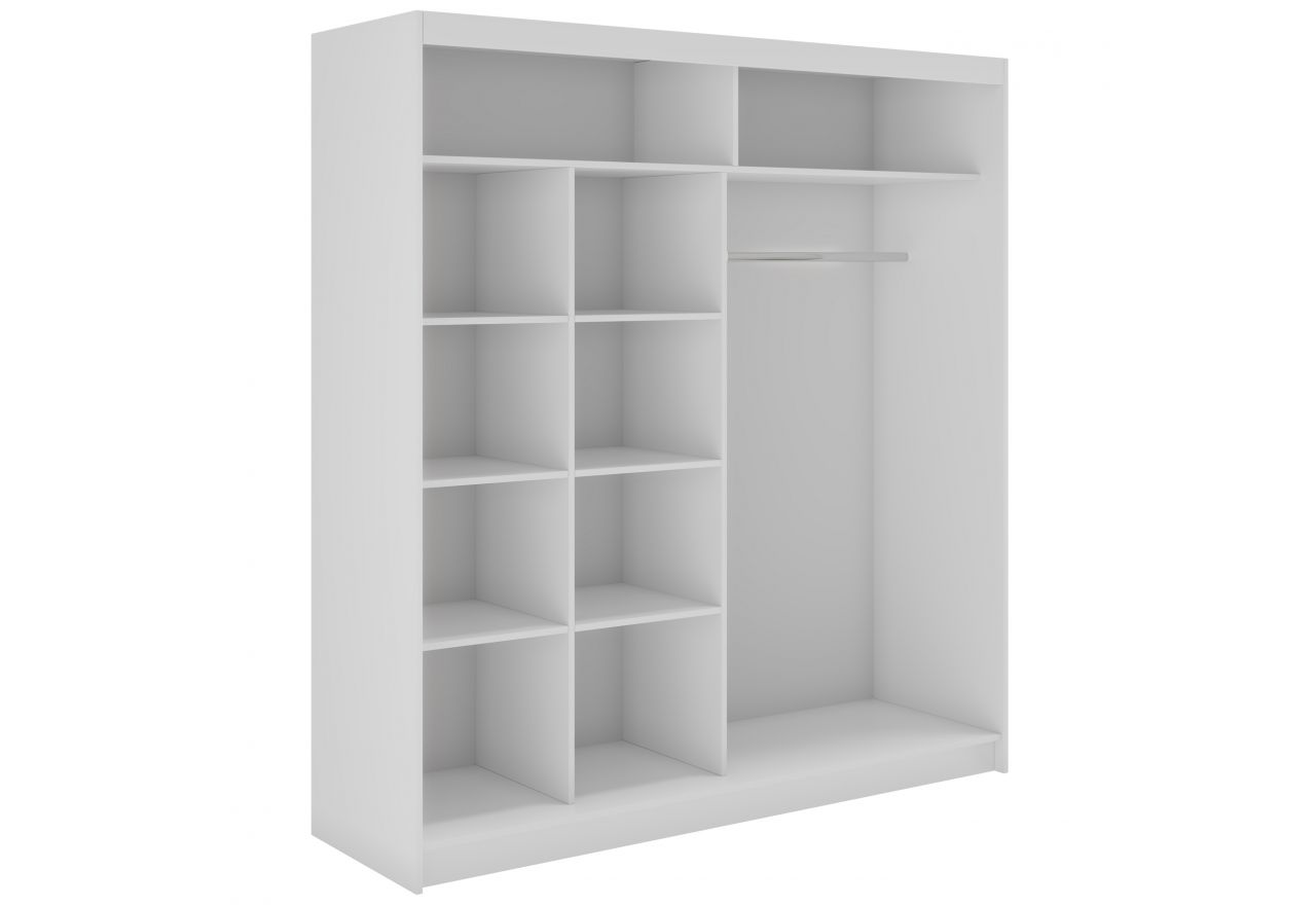 Szafa przesuwna WALENCJA 200 cm - biały z lustrem