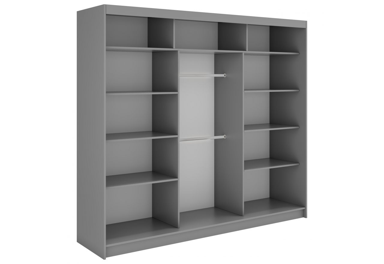 Szafa przesuwna WALENCJA 240 cm - szary z lustrem