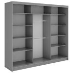 Szafa przesuwna WALENCJA 240 cm - szary z lustrem