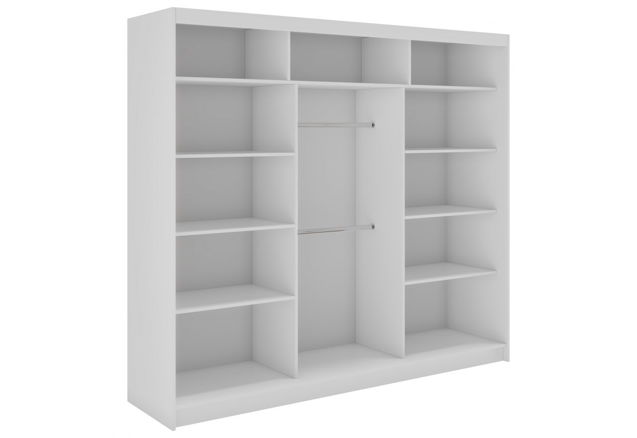 Szafa przesuwna WALENCJA 240 cm - biały z lustrem