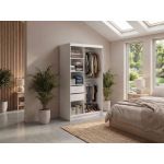 Szafa przesuwna WALENCJA 120 cm - biały z lustrem  +  2 szuflady