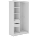 Szafa przesuwna WALENCJA 120 cm - biały z lustrem  +  2 szuflady