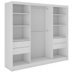 Szafa przesuwna WALENCJA 240 cm - biały z lustrem +  4 szuflady