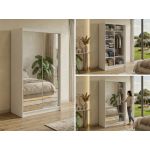 Szafa przesuwna DUBROWNIK 120 cm - biały z lustrem