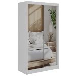 Szafa przesuwna DUBROWNIK 120 cm - biały z lustrem