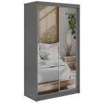 Szafa przesuwna DUBROWNIK 120 cm - szary z lustrem