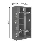 Szafa przesuwna DUBROWNIK 120 cm - szary z lustrem