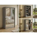 Szafa przesuwna DUBROWNIK 120 cm - szary z lustrem