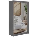 Szafa przesuwna DUBROWNIK 120 cm - szary z lustrem