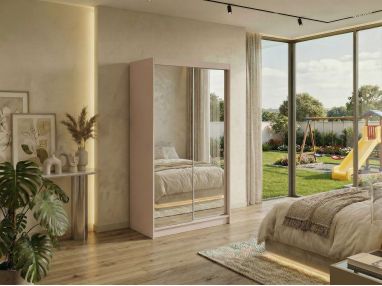 Szafa przesuwna DUBROWNIK 120 - kaszmir z lustrem