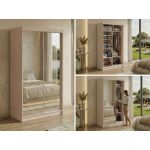 Szafa przesuwna DUBROWNIK 120 cm - kaszmir z lustrem