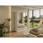 Szafa przesuwna DUBROWNIK 150 cm - biały z lustrem