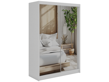 Szafa przesuwna DUBROWNIK 150 - biały z lustrem