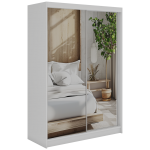 Szafa przesuwna DUBROWNIK 150 cm - biały z lustrem