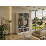 Szafa przesuwna DUBROWNIK 150 cm - biały z lustrem