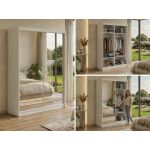 Szafa przesuwna DUBROWNIK 150 cm - biały z lustrem