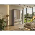 Szafa przesuwna DUBROWNIK 150 cm - szary z lustrem