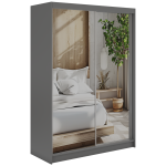Szafa przesuwna DUBROWNIK 150 cm - szary z lustrem