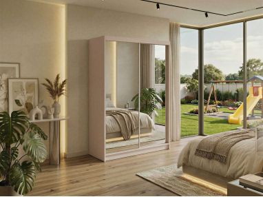 Szafa przesuwna DUBROWNIK 150 - kaszmir z lustrem