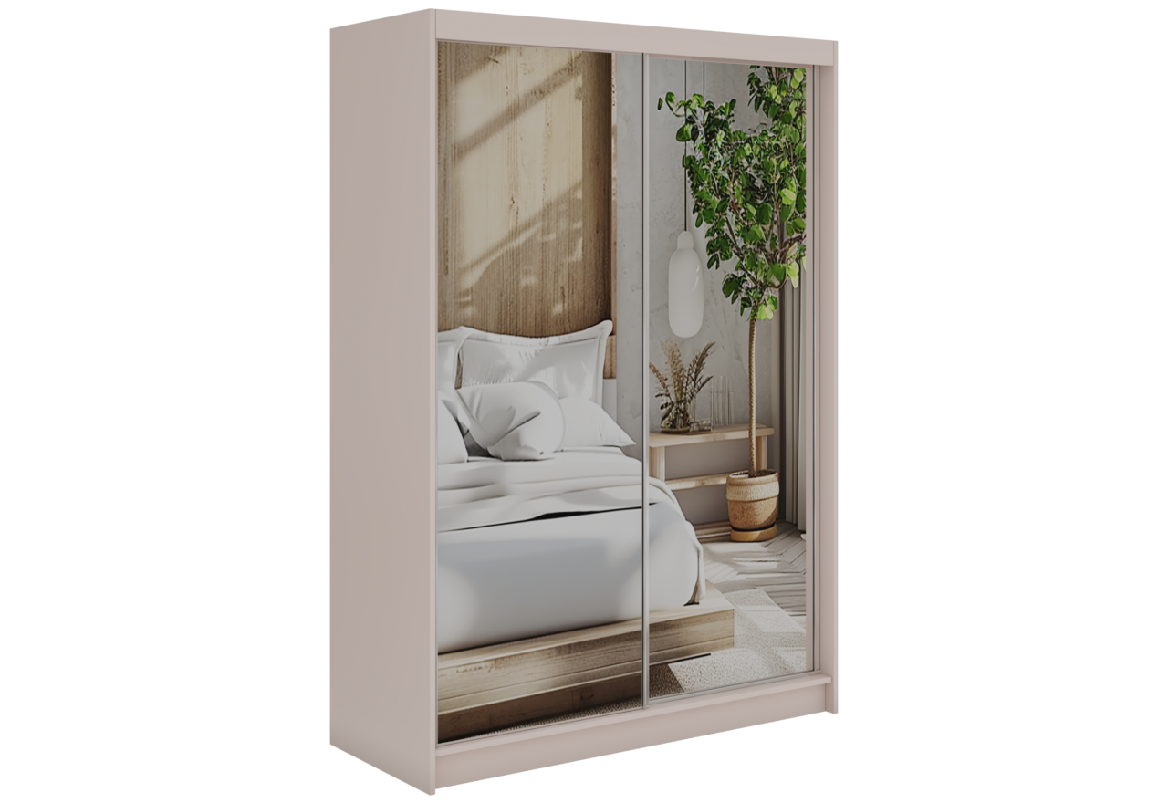 Szafa przesuwna DUBROWNIK 150 cm - kaszmir z lustrem