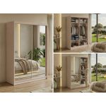 Szafa przesuwna DUBROWNIK 150 cm - kaszmir z lustrem