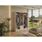 Szafa przesuwna DUBROWNIK 180 cm - kaszmir z lustrem + 2 szuflady