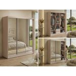 Szafa przesuwna DUBROWNIK 180 cm - kaszmir z lustrem + 2 szuflady