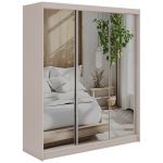 Szafa przesuwna DUBROWNIK 180 cm - kaszmir z lustrem + 2 szuflady