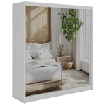 Szafa przesuwna DUBROWNIK 200 - biały z lustrem