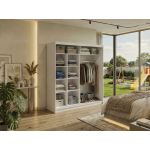 Szafa przesuwna DUBROWNIK 200 - biały z lustrem