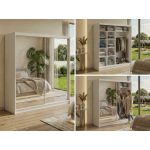 Szafa przesuwna DUBROWNIK 200 - biały z lustrem