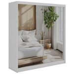 Szafa przesuwna DUBROWNIK 200 - biały z lustrem