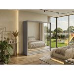 Szafa przesuwna DUBROWNIK 200 - szary z lustrem