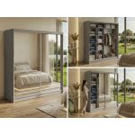 Szafa przesuwna DUBROWNIK 200 - szary z lustrem