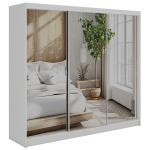 Szafa przesuwna DUBROWNIK 240 cm - biały z lustrem