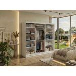 Szafa przesuwna DUBROWNIK 240 cm - biały z lustrem