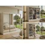 Szafa przesuwna DUBROWNIK 240 cm - biały z lustrem