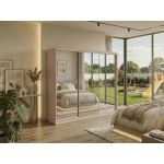 Szafa przesuwna DUBROWNIK 240 cm - kaszmir z lustrem