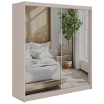 Szafa przesuwna DUBROWNIK 200 - kaszmir z lustrem + 4 szuflady