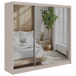 Szafa przesuwna DUBROWNIK 240 cm - kaszmir z lustrem + 4 szuflady