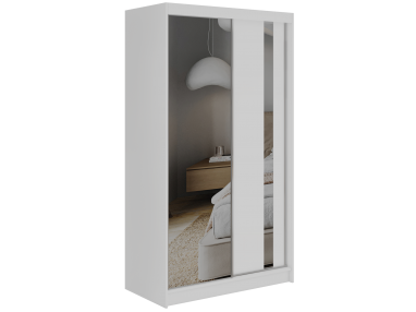 Szafa przesuwna GRECJA 120 - biały z lustrem