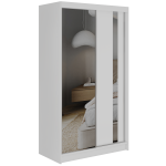 Szafa przesuwna GRECJA 120 cm - biały z lustrem