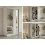 Szafa przesuwna GRECJA 120 cm - biały z lustrem