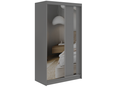 Szafa przesuwna GRECJA 120 - szary z lustrem