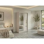 Szafa przesuwna GRECJA 120 cm - kaszmir z lustrem