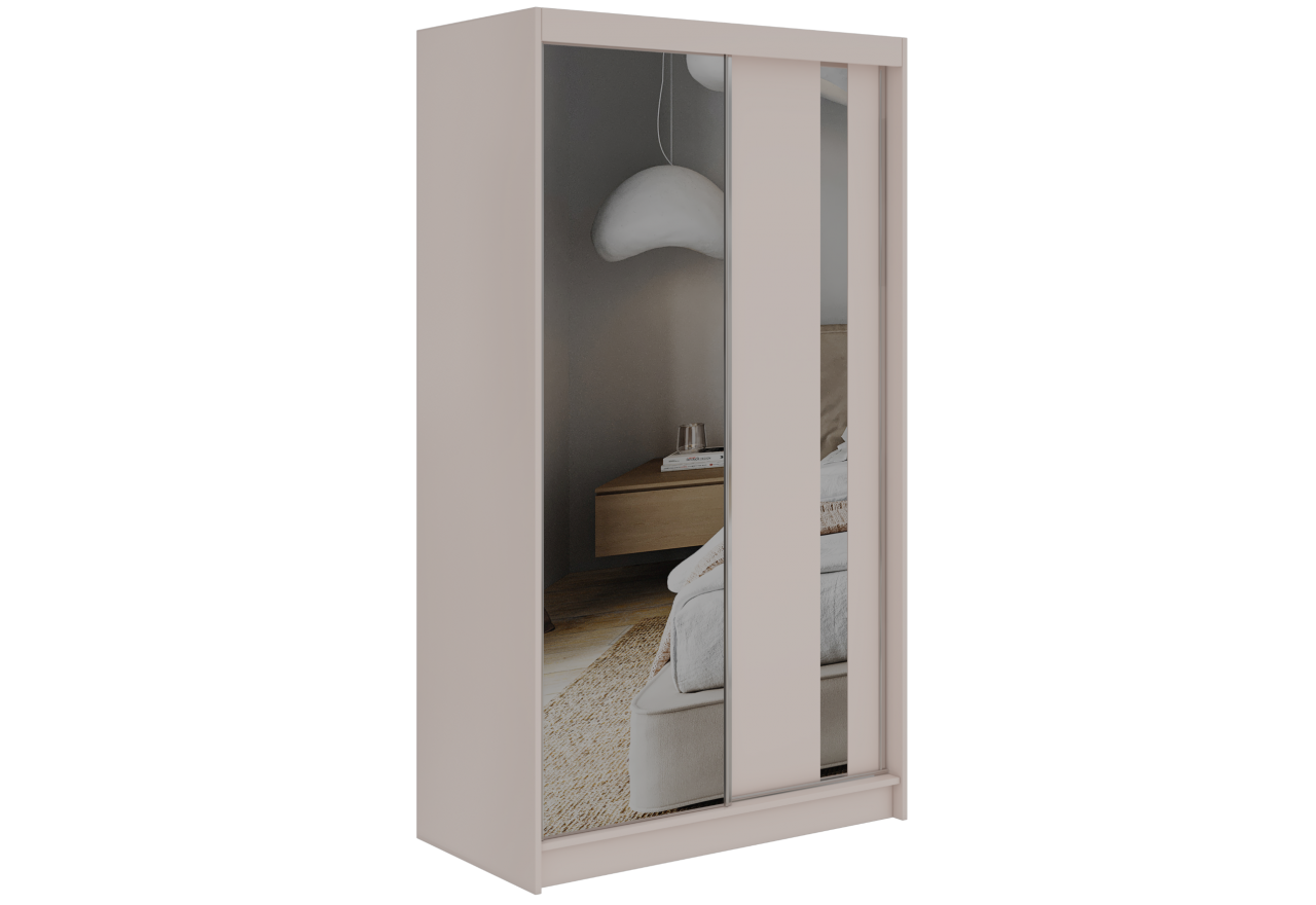 Szafa przesuwna GRECJA 120 cm - kaszmir z lustrem