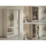 Szafa przesuwna GRECJA 120 cm - kaszmir z lustrem