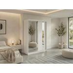 Szafa przesuwna GRECJA 150 cm - biały z lustrem