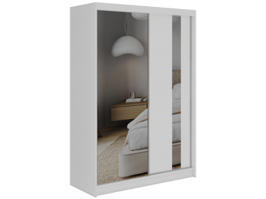 Szafa przesuwna GRECJA 150 - biały z lustrem