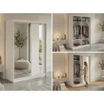 Szafa przesuwna GRECJA 150 cm - biały z lustrem